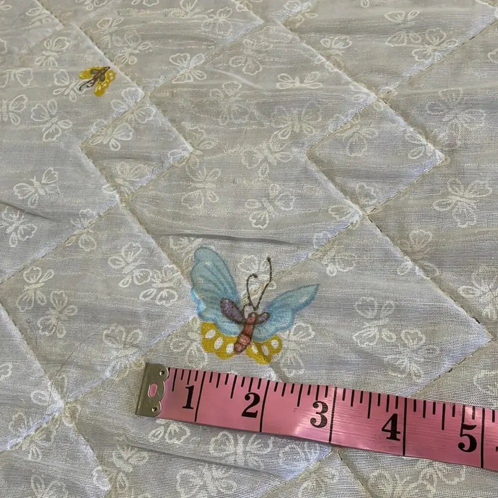 70s fairycore butterfly bedspread floral
